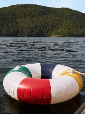Hudson’s Bay Stripes Pool Float with Handles, Multi-Coloured, 42” - BRAND NEW